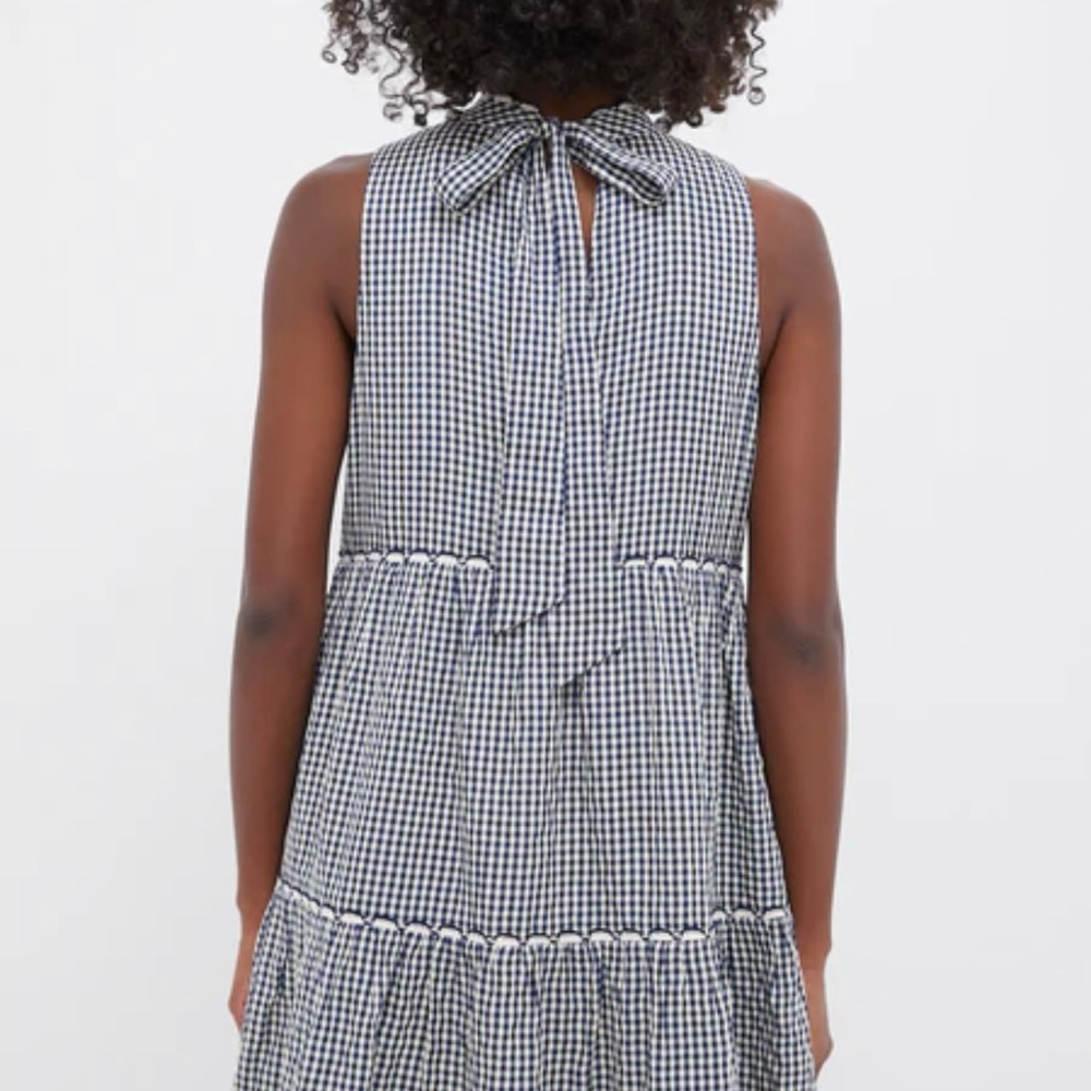 Brand New Tuckernuck New Pomander Place Navy Gingham Morgan Dress Size XXXL - Picture 4 of 6